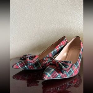 J Crew Tartan Bow Heels